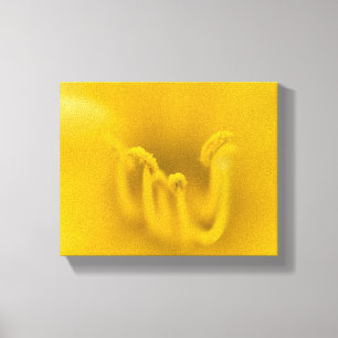 Abstracte Gele Hibiscus Bloem Canvas Afdruk