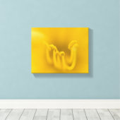 Abstracte Gele Hibiscus Bloem Canvas Afdruk (Insitu (Houten vloer))
