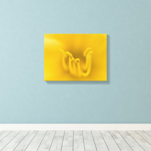 Abstracte gele hibiscus flower canvas afdruk (Insitu (Houten vloer))