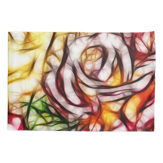 Abstracte Gele Licht Roos Artistieke Bloemengloed Kussensloop (Achterkant)