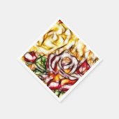 Abstracte Gele Licht Roos Artistieke Bloemengloed Servetten (Hoek)