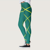 Abstracte gele lijnen op een groene leggings (Links)