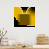 Abstracte gele luxe met zwarte AP0004 Poster (Keuken)