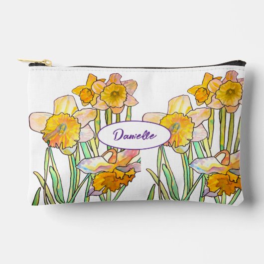 Abstracte gele narcis bloem watercolor meisjes etui (Voorkant)