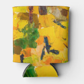 Abstracte gele oliecanvas schilderij blikjeskoeler (Voorkant)