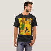 Abstracte gele oliecanvas schilderij t-shirt (Voorkant volledig)