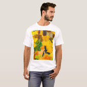 Abstracte gele oliecanvas schilderij t-shirt (Voorkant volledig)