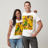 Abstracte gele oliecanvas schilderij t-shirt (Unisex)