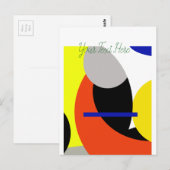 Abstracte gele rode blauwe kunst briefkaart (Voorkant / Achterkant)