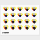 Abstracte gele rode blauwe kunst hart sticker (Vel)