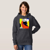 Abstracte gele rode blauwe kunst hoodie (Voorkant volledig)