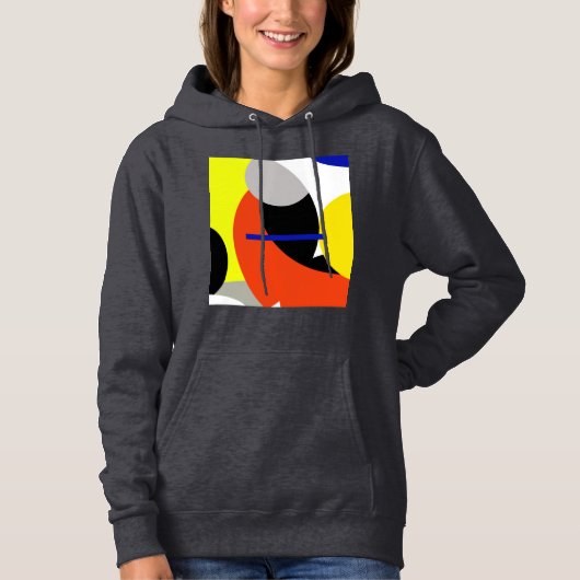 Abstracte gele rode blauwe kunst hoodie (Voorkant)