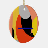Abstracte gele rode blauwe kunst keramisch ornament (Rechts)