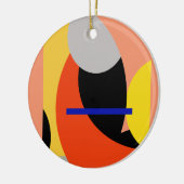 Abstracte gele rode blauwe kunst keramisch ornament (Links)