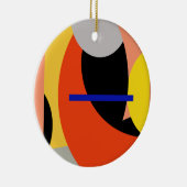 Abstracte gele rode blauwe kunst keramisch ornament (Rechts)