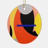 Abstracte gele rode blauwe kunst keramisch ornament (Links)