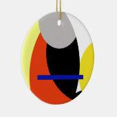 Abstracte gele rode blauwe kunst keramisch ornament (Rechts)