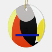 Abstracte gele rode blauwe kunst keramisch ornament (Links)