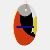 Abstracte gele rode blauwe kunst keramisch ornament (Rechts)