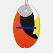 Abstracte gele rode blauwe kunst keramisch ornament (Links)