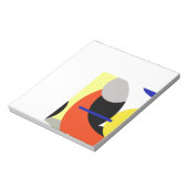Abstracte gele rode blauwe kunst notitieblok (Linkerzijde)