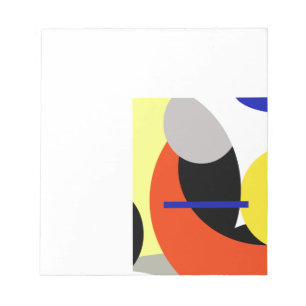 Abstracte gele rode blauwe kunst notitieblok