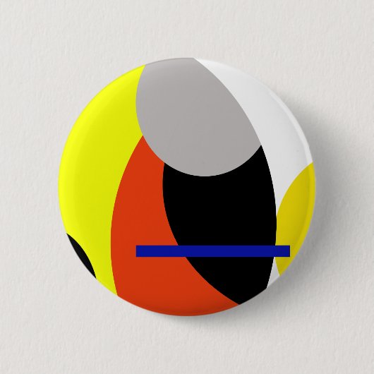 Abstracte gele rode blauwe kunst ronde button 5,7 cm (Voorkant)