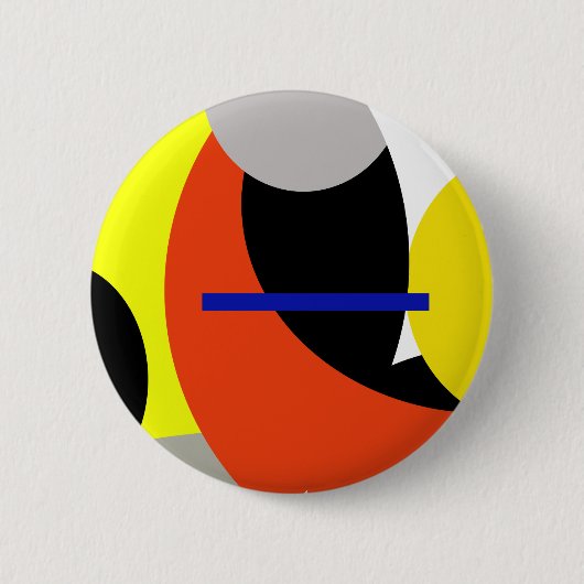 Abstracte gele rode blauwe kunst ronde button 5,7 cm (Voorkant)