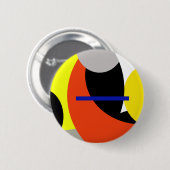 Abstracte gele rode blauwe kunst ronde button 5,7 cm (Voorkant /achterkant)