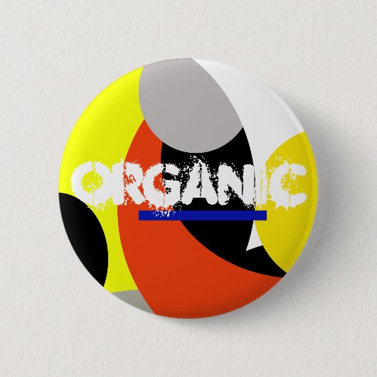 Abstracte gele rode blauwe kunst ronde button 5,7 cm (Voorkant)