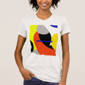 Abstracte gele rode blauwe kunst t-shirt (Voorkant)