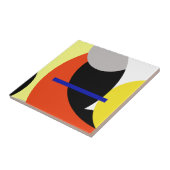 Abstracte gele rode blauwe kunst tegeltje (Zijkant)