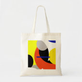 Abstracte gele rode blauwe kunst tote bag (Voorkant)