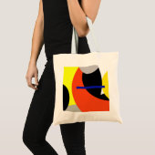 Abstracte gele rode blauwe kunst tote bag (Voorkant (product))