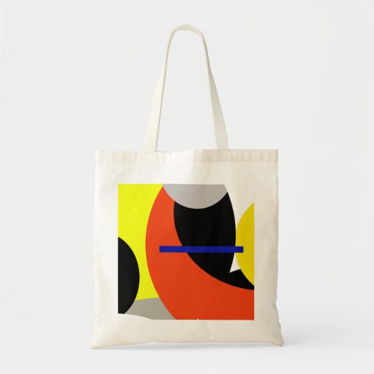 Abstracte gele rode blauwe kunst tote bag (Voorkant)
