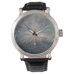 Abstracte Gele Steruitbarsting Mystieke Hemelse Ko Horloge