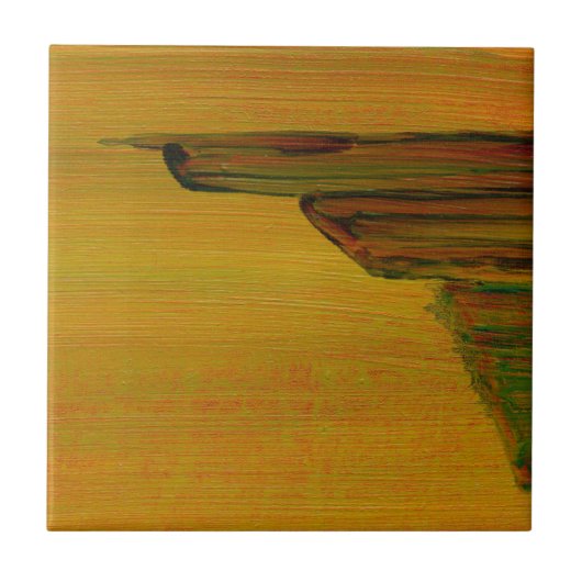 Abstracte gele Tegel Tegeltje (Voorkant)