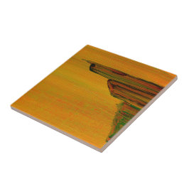 Abstracte gele Tegel Tegeltje