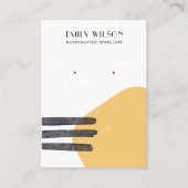 ABSTRACTE GELE VORMEN STUD OORBEL DISPLAY KAART VISITEKAARTJE (Voorkant)