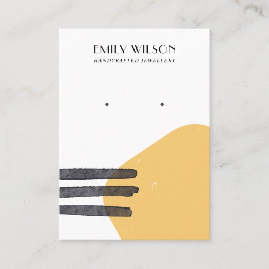 ABSTRACTE GELE VORMEN STUD OORBEL DISPLAY KAART VISITEKAARTJE (Voorkant)