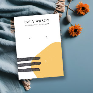 ABSTRACTE GELE VORMEN STUD OORBEL DISPLAY KAART VISITEKAARTJE