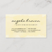 Abstracte gele Waterverf Visitekaartje (Achterkant)