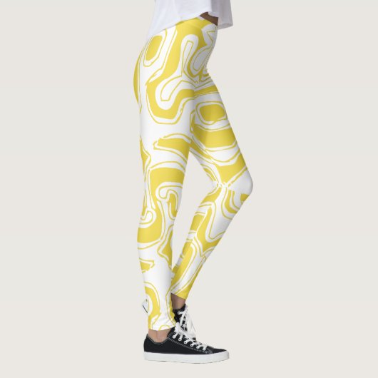 Abstracte gele witzwammen leggings (Rechts)