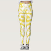 Abstracte gele witzwammen leggings (Voorkant)