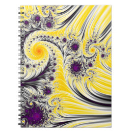 Abstracte gele zijdeachtige fractal kunst notitieboek