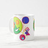 Abstracte Gelukkige Kunst Koffiemok (Voorkant links)
