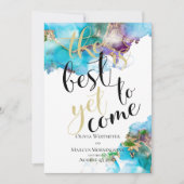 Abstracte gemarmerde inkt Amethyst Blauwgroen spar Kaart (Voorkant)