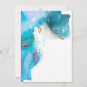 Abstracte gemarmerde inkt Amethyst Blauwgroen spar Kaart (Achterkant)