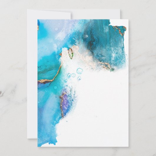 Abstracte gemarmerde inkt Amethyst Blauwgroen spar Kaart (Achterkant)