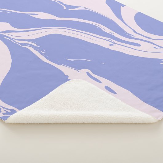 Abstracte gemarmerde kunst in Lavender en Blush Sherpa Deken (3/4)